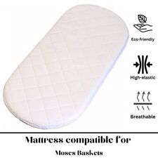 Baby Moses Pram Basket Foam Mattress Extra Thick  Oval Comfy Cushy, All Sizes