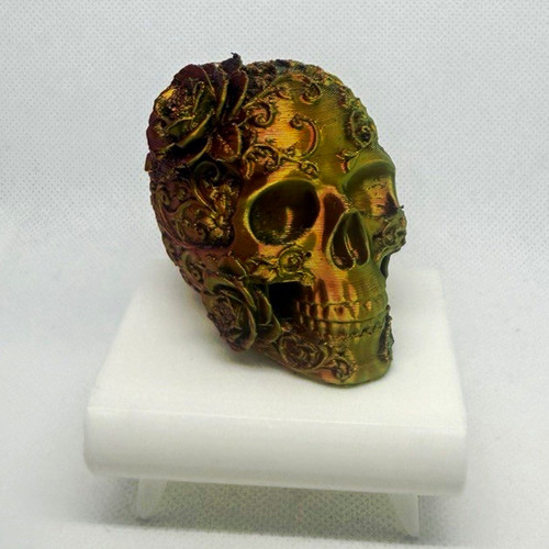 Printed skull with rose - printed,
