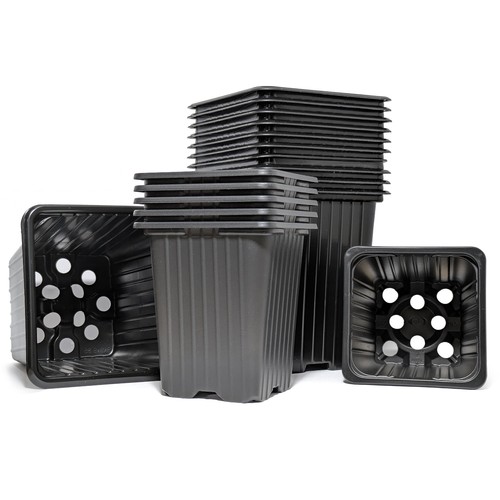 Square plastic reusable black - reusable,