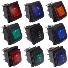 Rectangle Large Waterproof IP67 Rocker Switch illuminated 20A 230V