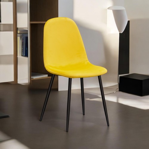 Yellow fabric dining - yellow,