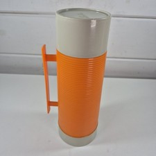 Vintage Retro Orange & Grey ALADDIN Super Food Soup Flask 16fl  VGC Camping!!