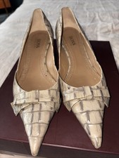 Vintage Snakeskin Kitten Heels Boss By Hugo Boss Leather Made in Italy Size 36