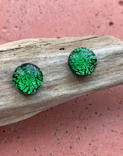 Dichroic glass small studs - glass,