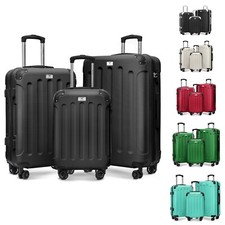 Lugg Travel Suitcase Set 20" 24" 28" Strong Lock Wheels & Handle Hard Shell