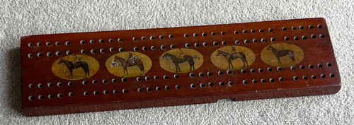 Antique cribbage board with - antique,