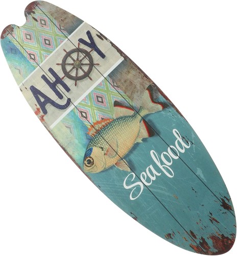 Wooden surfboard sign - wooden, beach