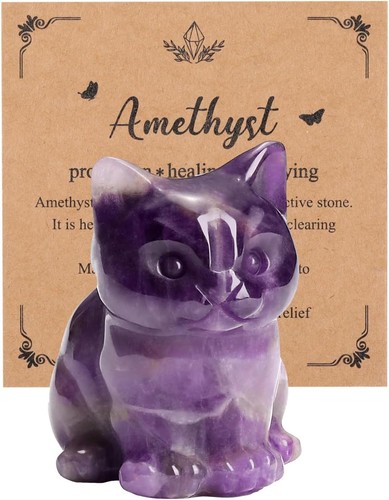 Amethyst crystal cat - amethyst,