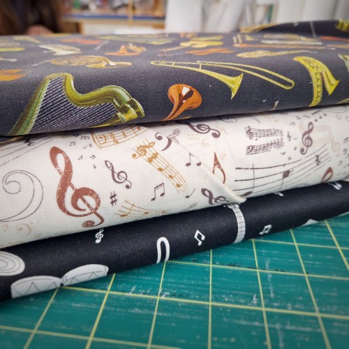 Music fabric cotton fat - music,