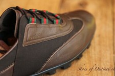 Gucci Brown Canvas Leather