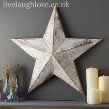 Large 52cm x 52cm Wooden White Amish Barn Star