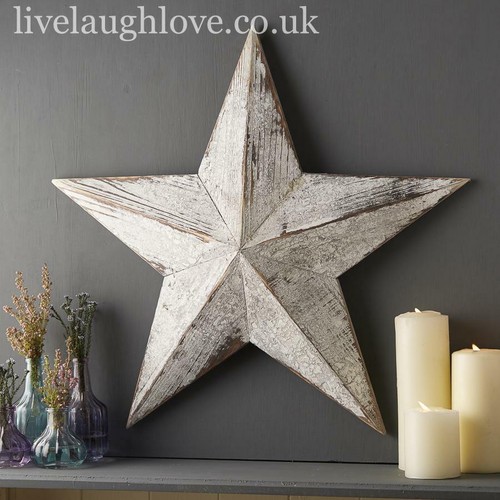 Large 52cm wooden - wooden, white
