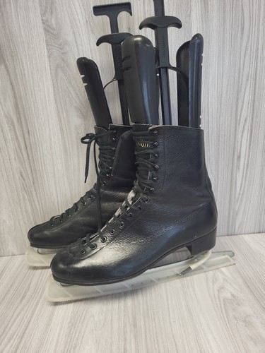 Hudora black leather - black, vintage