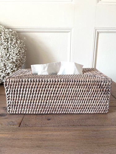 Tissue box cover white - white, wash
