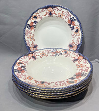 England Doulton Burslem Imari Nanjing 6 Hollow Porcelain Plates Late 19th Century
