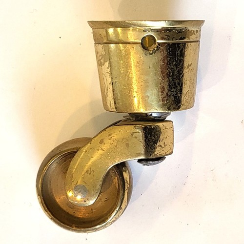 Brass round cup castor tapered