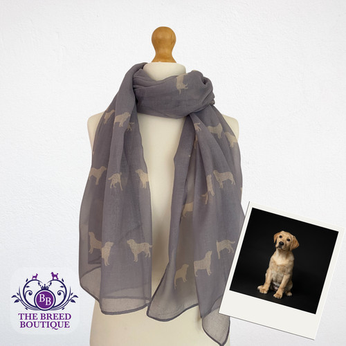Yellow labrador scarf ladies - yellow,