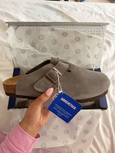 Birkenstock boston grey suede - birkenstock,
