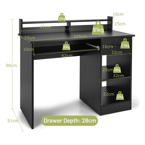 Shaped computer desk with - l,
