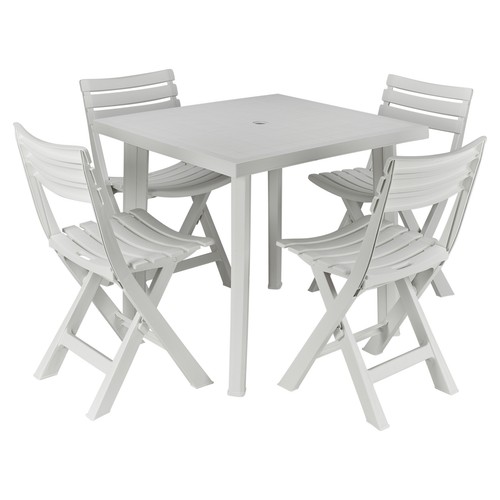 White plastic garden dining - white,
