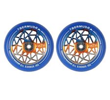Oath Bermuda 110mm Stunt Scooter Wheels - Pair - Blue/Orange/Titanium - SALE!