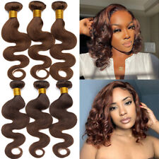 Brazilian Virgin Human Hair Extensions Brown Body Wave Hair Bundles Weave Weft