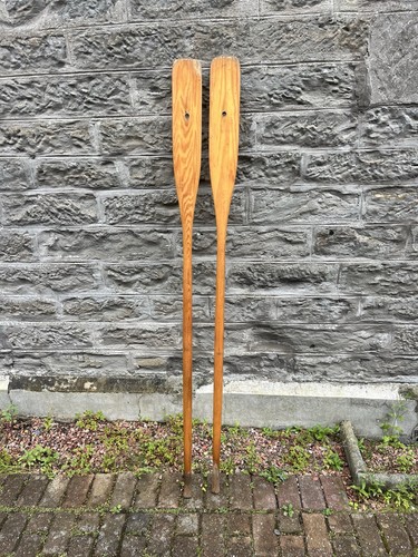 Vintage wooden oars - vintage,
