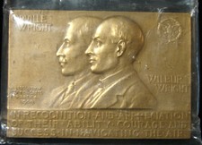 1909 WILBUR & ORVILLE WRIGHT BRONZE PLAQUE 82x58mm *SEALED*