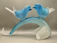 Murano Glass Art Bird Pair On