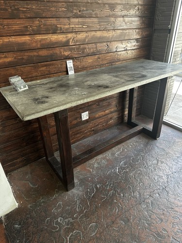Concrete table wood - wood, base
