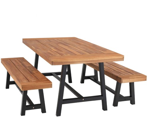 Outdoor table bench - set, wooden