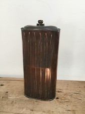 ANTIQUE COLLECTABLE COPPER HOT WATER BED WARMER - LONG & RIBBED