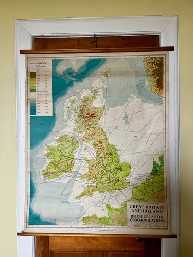 1970 pull down - vintage, map