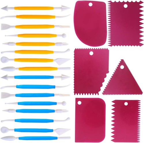 Pcs plastic cake scraper - x6,