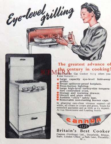 Cannon a125 gas cooker - 'a125',