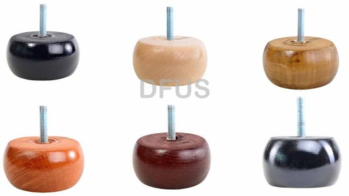 Solid beech bun feet - 4x,