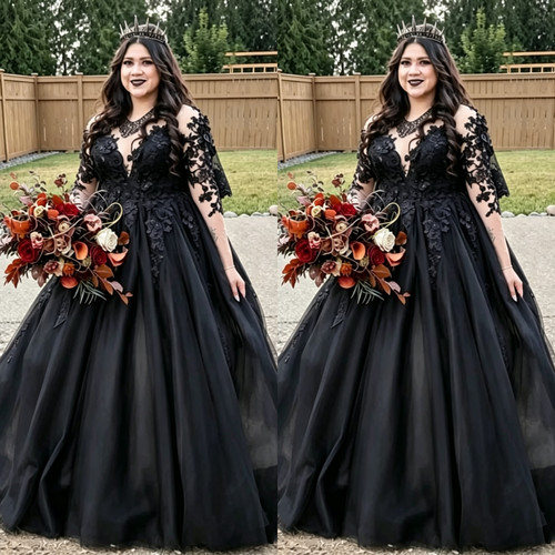 Gothic wedding dresses plus - gothic,