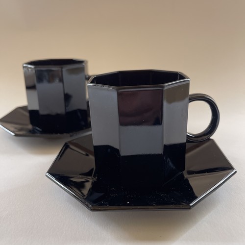 Vintage arcoroc black glass - vintage,