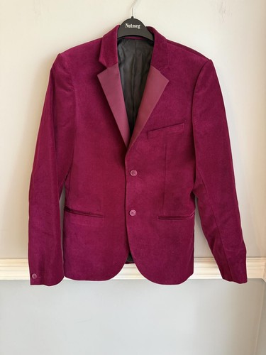 Topman burgundy velvet - velvet, blazer