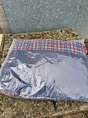 Navy red grey tartan - red,