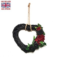 Large Wicker Heart with Black
