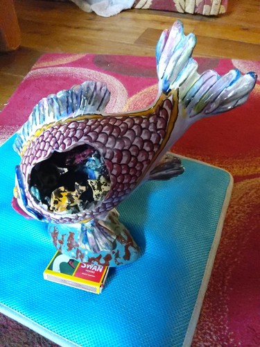 Studio pottery fish - , sculpture
