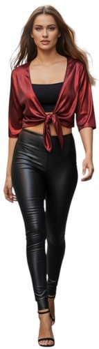 Shiny dark red - red, bolero
