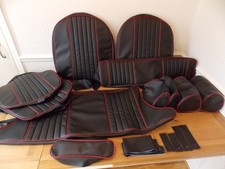 mgb gt SEATS COVERS Black with Red pipings + gt. rears covers.Fits 1970 to 81