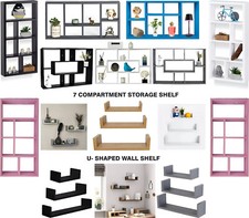 Floating Shelves U Shaped Wall