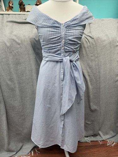 Zara blue white stripe off - zara,