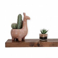 Wooden floating shelf smooth rustic with brackets Chunky Handmade Wall Shelf