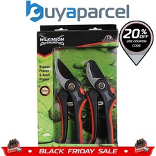 Wilkinson Sword Bypass & Anvil Pruner Secateurs Twin Pack Gardening Set