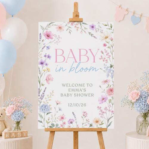 Personalised baby shower sign - shower,