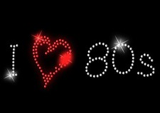 I Love 80s - Eighties Iron on Hen Night Slogan Birthday Crystal t shirt Transfer